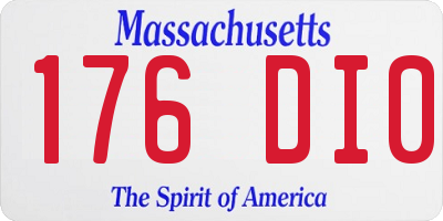 MA license plate 176DI0