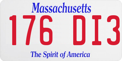 MA license plate 176DI3