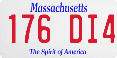 MA license plate 176DI4