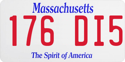 MA license plate 176DI5