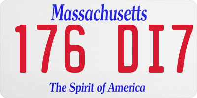 MA license plate 176DI7