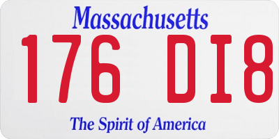 MA license plate 176DI8