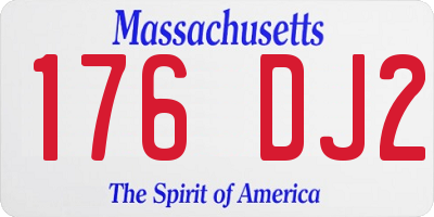 MA license plate 176DJ2
