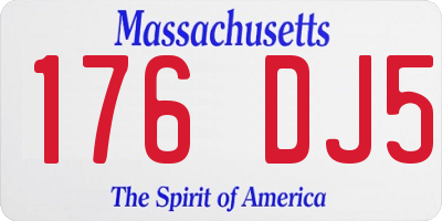 MA license plate 176DJ5