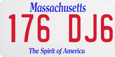 MA license plate 176DJ6