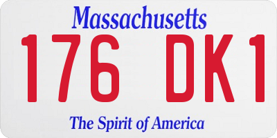 MA license plate 176DK1
