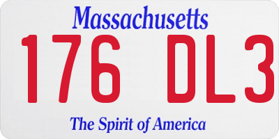 MA license plate 176DL3