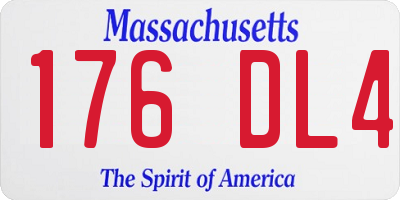 MA license plate 176DL4