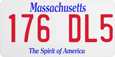 MA license plate 176DL5