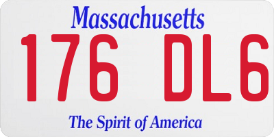 MA license plate 176DL6