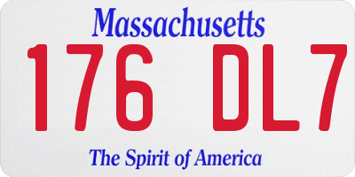 MA license plate 176DL7