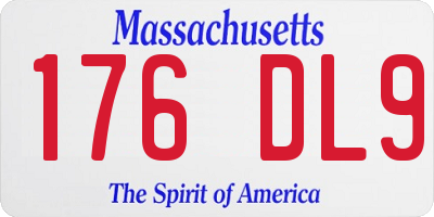 MA license plate 176DL9