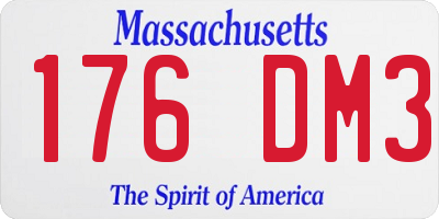 MA license plate 176DM3
