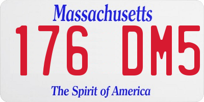 MA license plate 176DM5