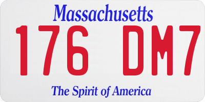 MA license plate 176DM7