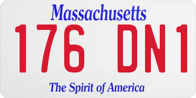 MA license plate 176DN1