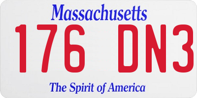 MA license plate 176DN3