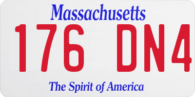 MA license plate 176DN4
