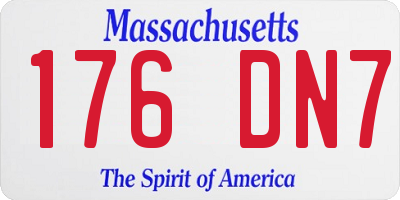 MA license plate 176DN7