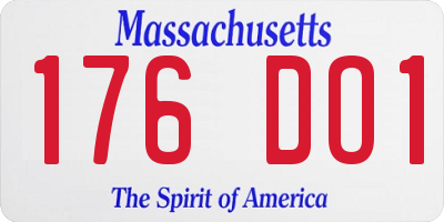 MA license plate 176DO1