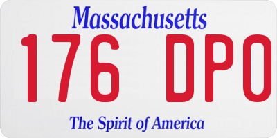 MA license plate 176DP0