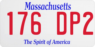 MA license plate 176DP2