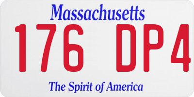 MA license plate 176DP4