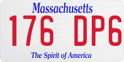 MA license plate 176DP6