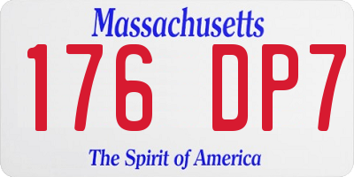 MA license plate 176DP7