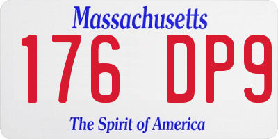 MA license plate 176DP9