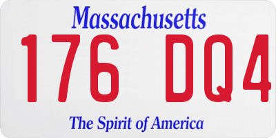 MA license plate 176DQ4