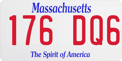 MA license plate 176DQ6