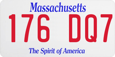MA license plate 176DQ7