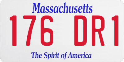 MA license plate 176DR1