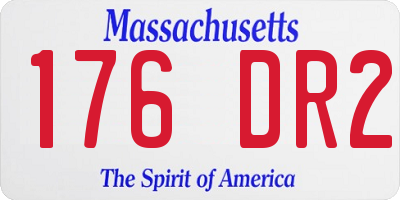 MA license plate 176DR2