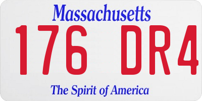 MA license plate 176DR4