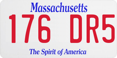 MA license plate 176DR5