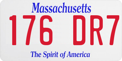 MA license plate 176DR7