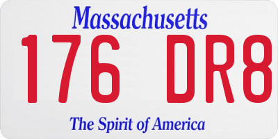 MA license plate 176DR8
