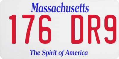 MA license plate 176DR9