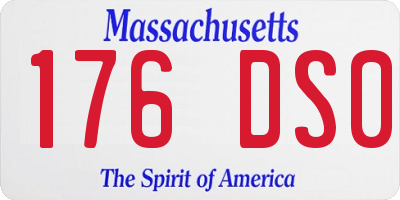 MA license plate 176DS0
