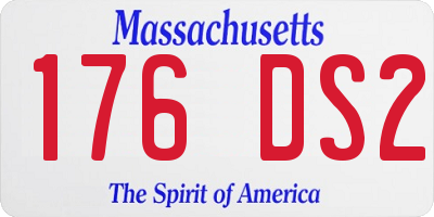 MA license plate 176DS2