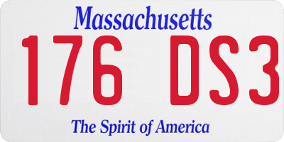 MA license plate 176DS3