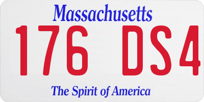 MA license plate 176DS4