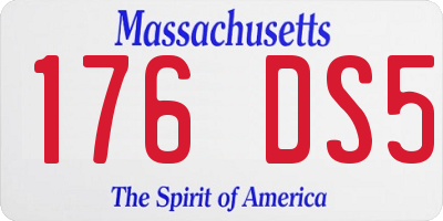 MA license plate 176DS5