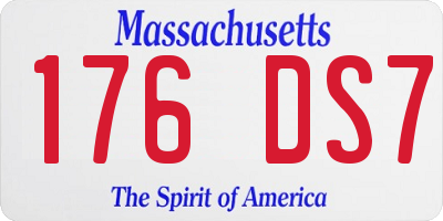 MA license plate 176DS7