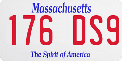 MA license plate 176DS9
