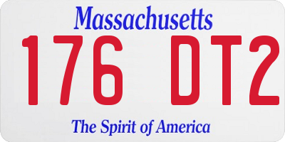 MA license plate 176DT2
