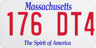 MA license plate 176DT4
