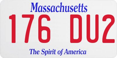 MA license plate 176DU2